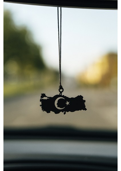 Lazer Kesim Türkiye Haritası & Atatürk Figürlü Metal Araba Süsü - Mat Siyah modelleri