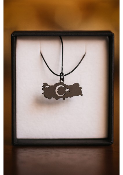 Lazer Kesim Türkiye Haritası & Atatürk Figürlü Metal Araba Süsü - Mat Siyah fırsatları