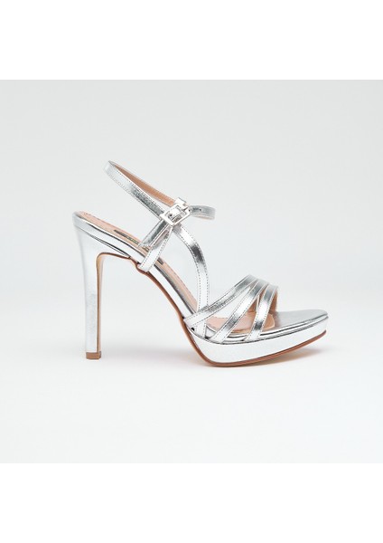 Bilekten Bantlı Platformlu Kadın Topuklu Ayakkabı