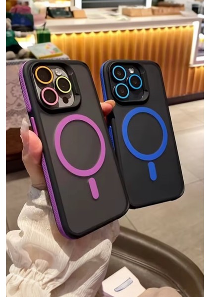 Iphone 14 Pro Uyumlu Kılıf Magsafe Özellikli Darbe Emici Şeritli Silikon Kapak fırsatları