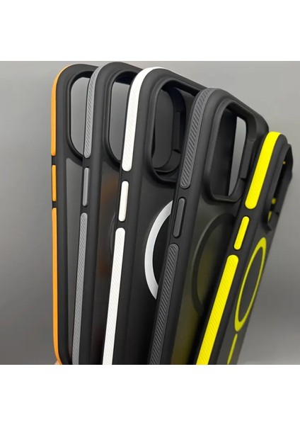 IPhone 15 Pro Max Uyumlu Kılıf Magsafe Özellikli Darbe Emici Şeritli Silikon Kapak modelleri
