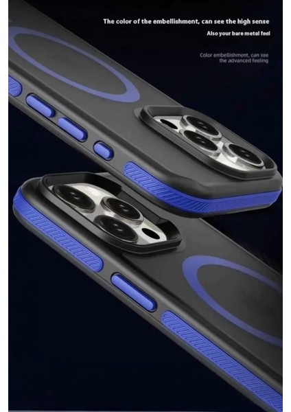 IPhone 15 Pro Max Uyumlu Kılıf Magsafe Özellikli Darbe Emici Şeritli Silikon Kapak modelleri
