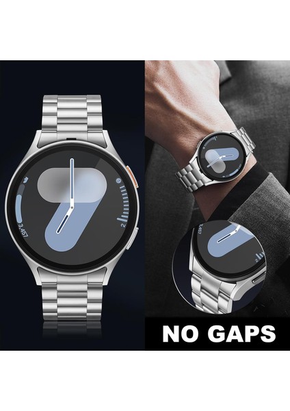 Galaxy Watch 6 / 5 / 4 Fe 40MM 44MM – Watch 6 Classic 43MM 47MM – Watch 5 Pro 45MM Uyumlu Paslanmaz Çelik Metal Kordon (20MM)