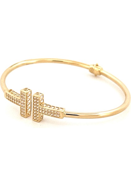 14 Ayar Çift Kol Taşlı T Model Kelepçe modelleri