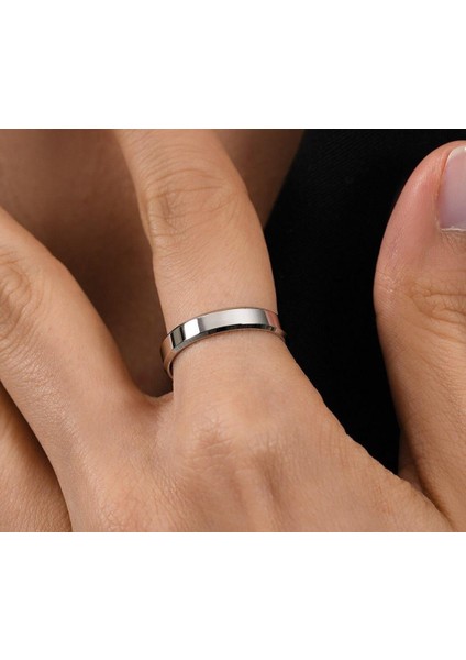 Alyans - Kırık Kenar Beyaz Düz Kesim Alyans