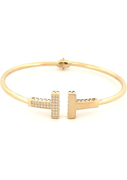 14 Ayar Taşlı T Model Kelepçe fiyatları