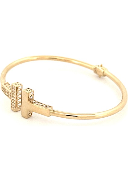 14 Ayar Taşlı T Model Kelepçe indirimleri