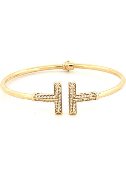 14 Ayar T Model Taşlı Yaylı Bilezik fiyatları