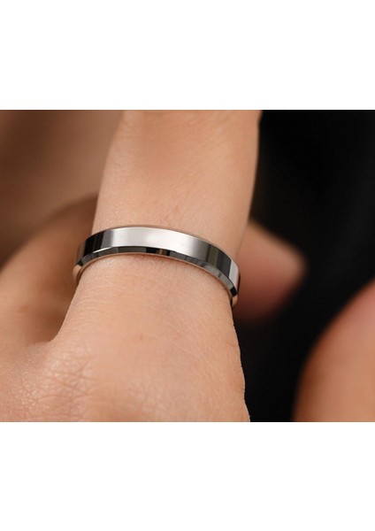 Alyans - Kırık Kenar Beyaz Düz Kesim Alyans modelleri