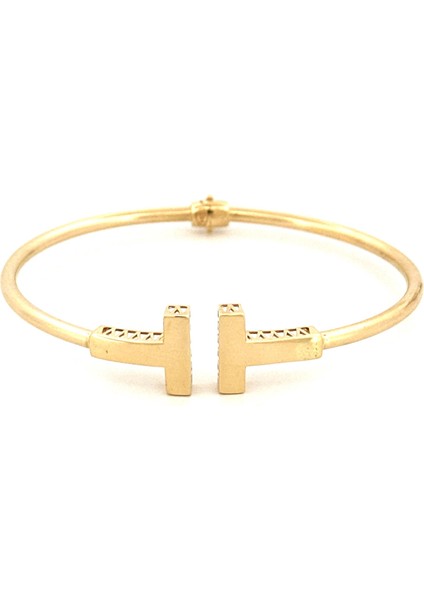 14 Ayar Çift Kol Taşsız T Model Kelepçe fiyatları