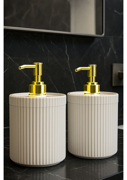 2 Adet 700 ml Xl Tezgah Üstü Beyaz Banyo Altın Pompa Mutfak Sıvı Sabunluk Banyo Mutfak Deterjanlık