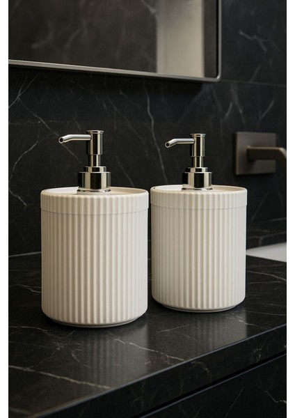 2 Adet 700 ml Xl Tezgah Üstü Beyaz Banyo Dekoratif Mutfak Sıvı Sabunluk Banyo Mutfak Deterjanlık