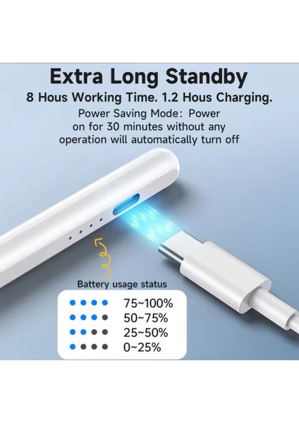 iPad Air 5. Nesil 2022 10.9 Uyumlu Universal Dokunmatik Tablet Kalemi