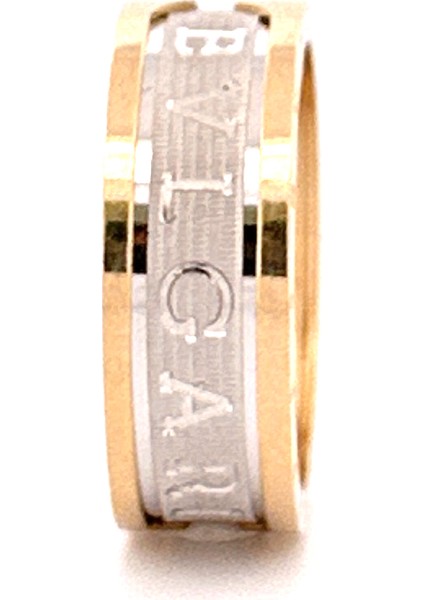 - 14 Ayar Altın Yeşil Beyaz Marka Yazılı Yüzük fiyatları