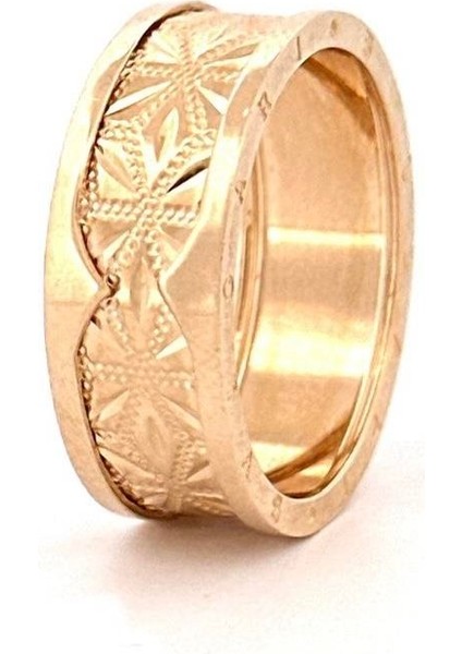 - 14 Ayar Altın Yeşil Altın Yıldız Modelli Yüzük