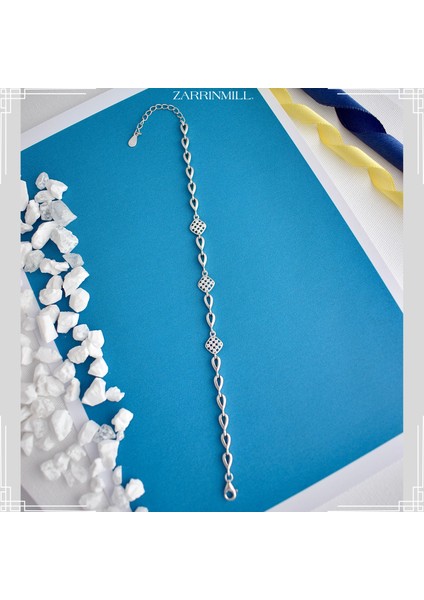 925 Ayar Zirkon Taşlı Dörtgen Gümüş Bileklik modelleri