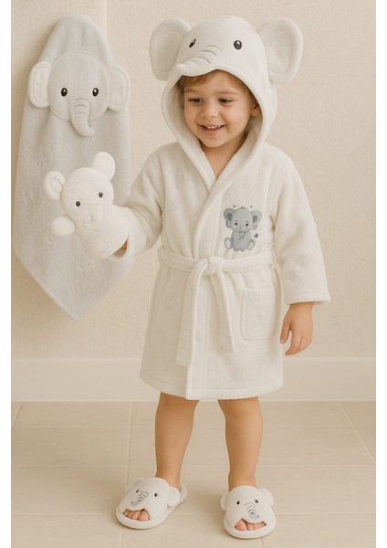 Bornoz Seti %100 Pamuklu. 4 Parça Kutulu 0-24 Ay