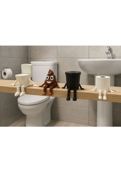 4'lü Banyo Dekoratif Figür Seti