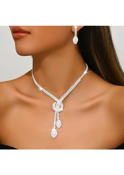 Yaka ve Küpeli Gelin Takı Seti, Düğün, Nişan, Parti ve Hediye Için Şık ve Zarif Seçim fiyatları