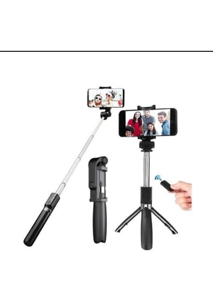 iPhone 14 Pro Max Uyumlu Selfie Stick L01 Bluetooth Cubugu Tripod,monopod