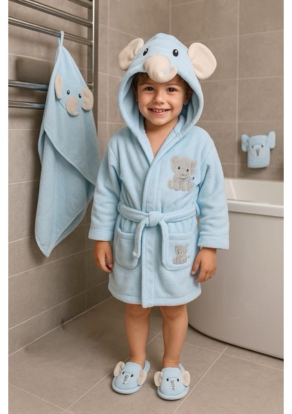 Bornoz Seti %100 Pamuklu. 4 Parça Kutulu 0-24 Ay