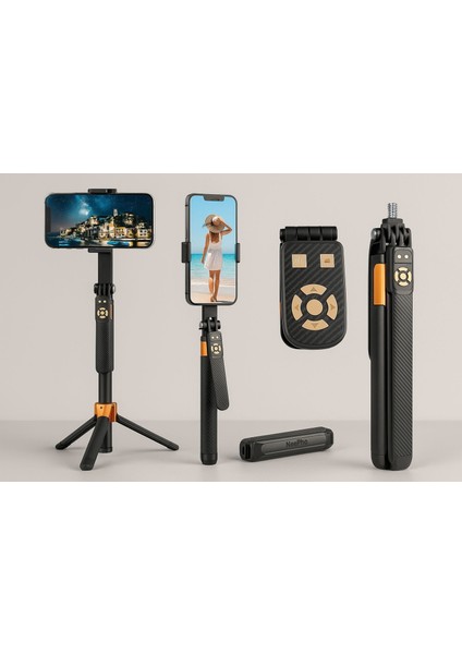 Xiaomi 14T Pro Uyumlu Kamera Tripodu, NP-L6S Ayarlanabilir Selfie Tripodu