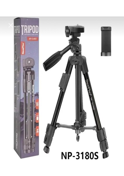 iPhone 13 Pro Uyumlu NP-3180S 129 cm Tripod Bluetooth Kumandalı Profesyonel Tripod indirimleri