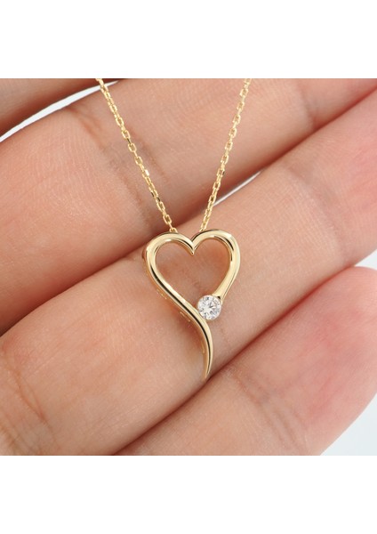 Tektaş Kalp Kolye 14 Ayar Altın fırsatları