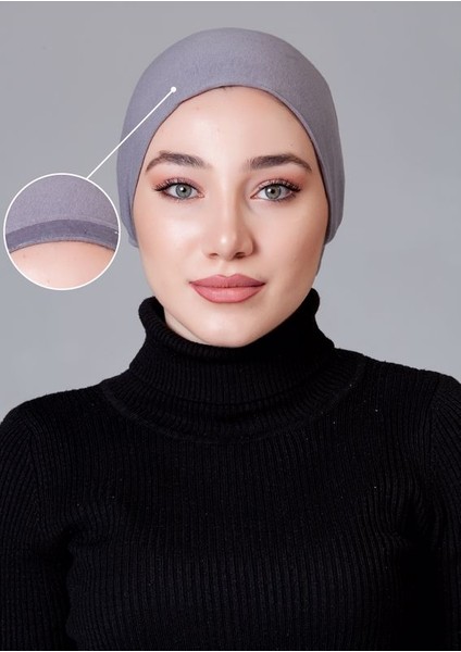 Açık Gri Likralı Kaymayan Bone
