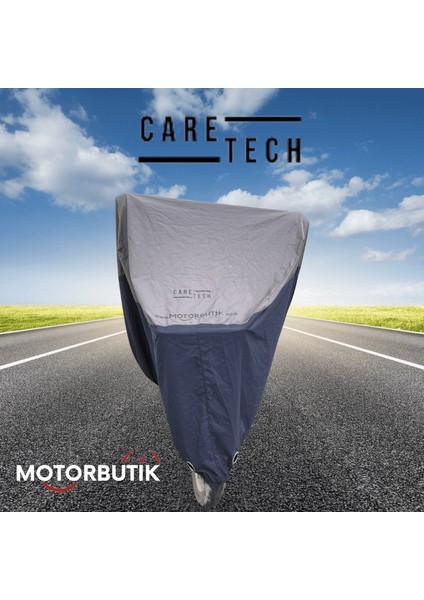 CT-B101 Motosiklet Branda Su Geçirmez 4 Mevsim Koruma Yıkanabilir Kalın Kumaş 3 Boy Gri/Lacivert