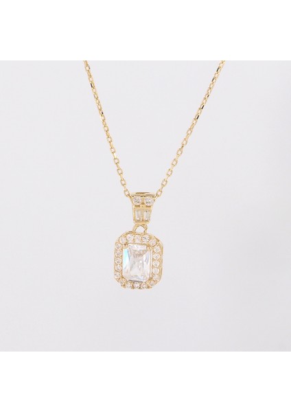 Baget Taşlı Kolye 14 Ayar Altın fiyatları