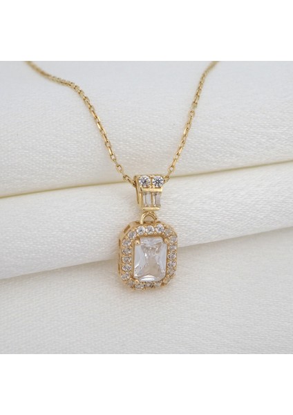 Baget Taşlı Kolye 14 Ayar Altın fırsatları