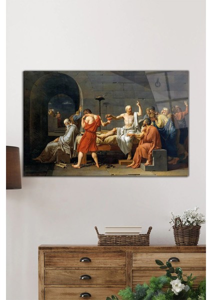 Sokrates'in Ölümü Yatay Cam Tablo, Klasik Sanat, Ev ve Ofis Duvar Dekoru, Lüks Hediyelik fiyatları