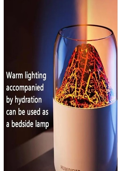 300 ml Beyaz Volkan Nemlendirici Renkli Ortam Işığı Yağ Difüzörü Masaüstü Sessiz fiyatları