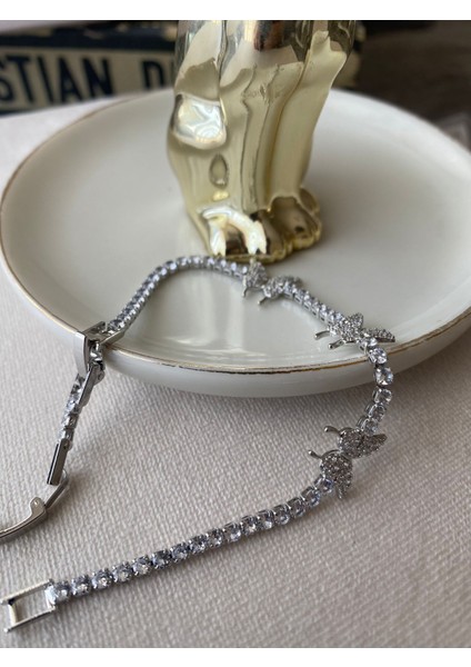 Kadın Suyolu Taşlı Çelik Bileklik