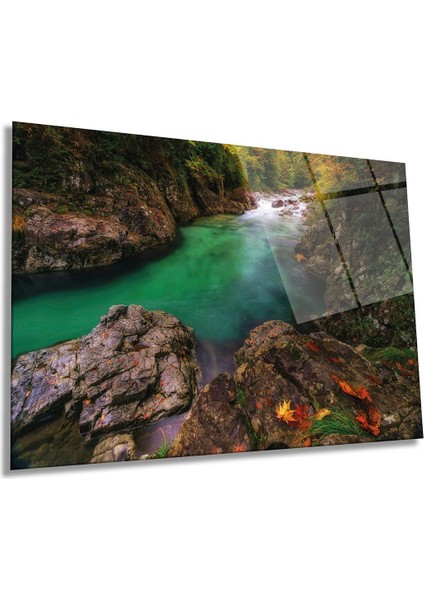 Japonya Atera Vadisi Manzarası Yatay Cam Tablo, Ev ve Ofis Duvar Dekoru, Lüks Hediyelik