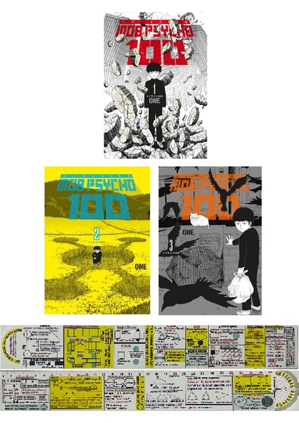 Mob Psycho 1-2-3. Ciltler Manga Seti + Mat. Öğreten Cetvel