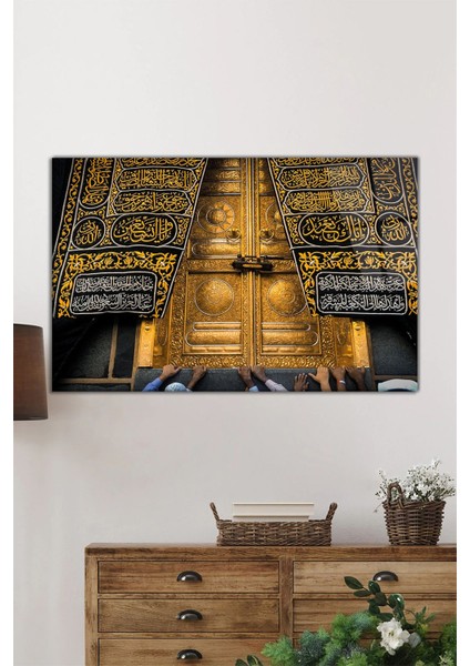 Kisve-I Şerif Kabe Örtüsü Yatay Cam Tablo, Islami, Ev ve Ofis Duvar Dekoru, Lüks Hediyelik fiyatları