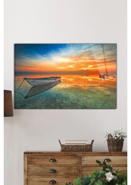 Gün Batımı ve Taka Manzarası Yatay Cam Tablo, Ev ve Ofis Duvar Dekoru, Lüks Hediyelik fiyatları
