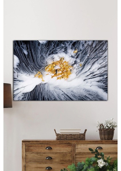 Gri Gold Mermer Görünümlü Yatay Cam Tablo, Modern, Ev ve Ofis Duvar Dekoru, Lüks Hediyelik fiyatları