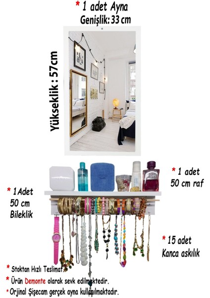 - Kardelen - Çok Amaçlı - Aynalı 1 Raflı Takı Askılığı-Beyaz fiyatları