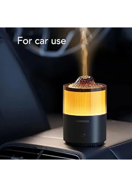 Volkan Nemlendirici, Renkli LED Işıklı 200ML Çok Fonksiyonlu Uçucu Yağ Difüzörü, Ev Yatak Odası Ofis Yoga Için Düşük Gürültülü Aromaterapi Difüzörü, Susuz Otomatik Kapanma