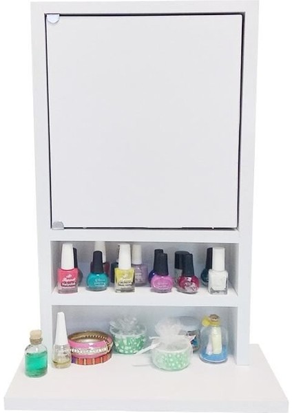 Karanfil 1k - Aynasız Çok Amaçlı Aksesuar Anahtarlık - Askılık Hediyelik Takı Dolabı - Beyaz fırsatları