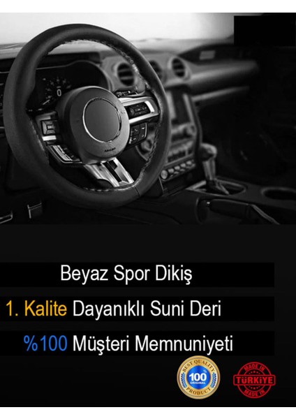 Suzuki Splash Özel Süper Deri Direksiyon Kılıfı, Beyaz Şeritli Spor Dikiş modelleri