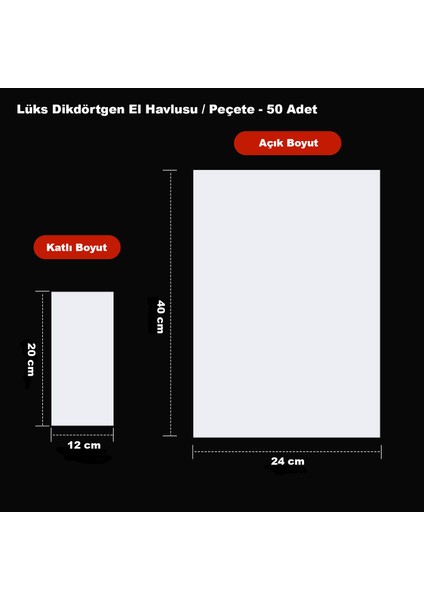 Misafir Banyo Havlusu & Servis Peçetesi 40 x 24cm Beyaz Kumaş Dokulu Airlaid (1/4 Katlama) - 50 Adet fiyatları