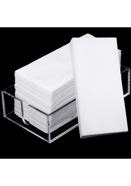 Misafir Banyo Havlusu & Servis Peçetesi 40 x 24cm Beyaz Kumaş Dokulu Airlaid (1/4 Katlama) - 50 Adet fırsatları