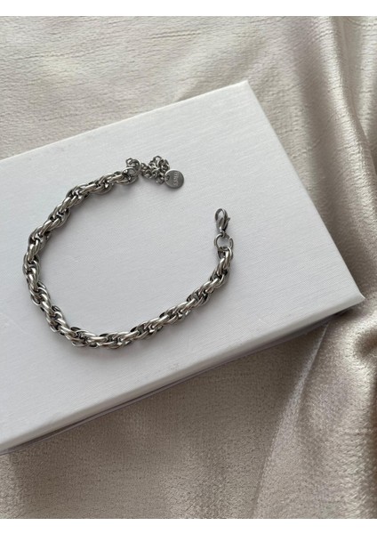 Iç Içe Geçmeli Oval Silver Çelik Bileklik fiyatları