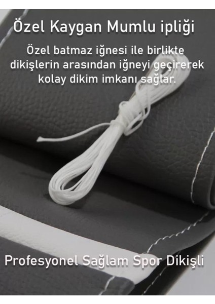 Seat Toledo Gri Yeni Süper Deri Beyaz Yüzüklü Dikişli Direksiyon Kılıfı modelleri