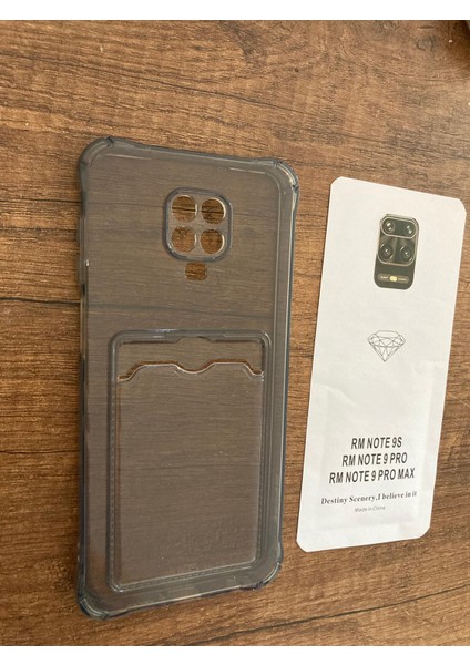 Xiaomi Redmi Note 9 Pro Şeffaf Kartlıklı Silikon Elefon Kılıfı Kapak Cover Case