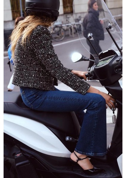 Allbucks Zara, Dokulu Kruvaze Düğmeli Blazer Ceket ABZRA1019 modelleri